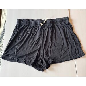 Herizon Bamboo Viscose Lounge Shorts Gray Elastic Drawstring Waist Womens Large‎